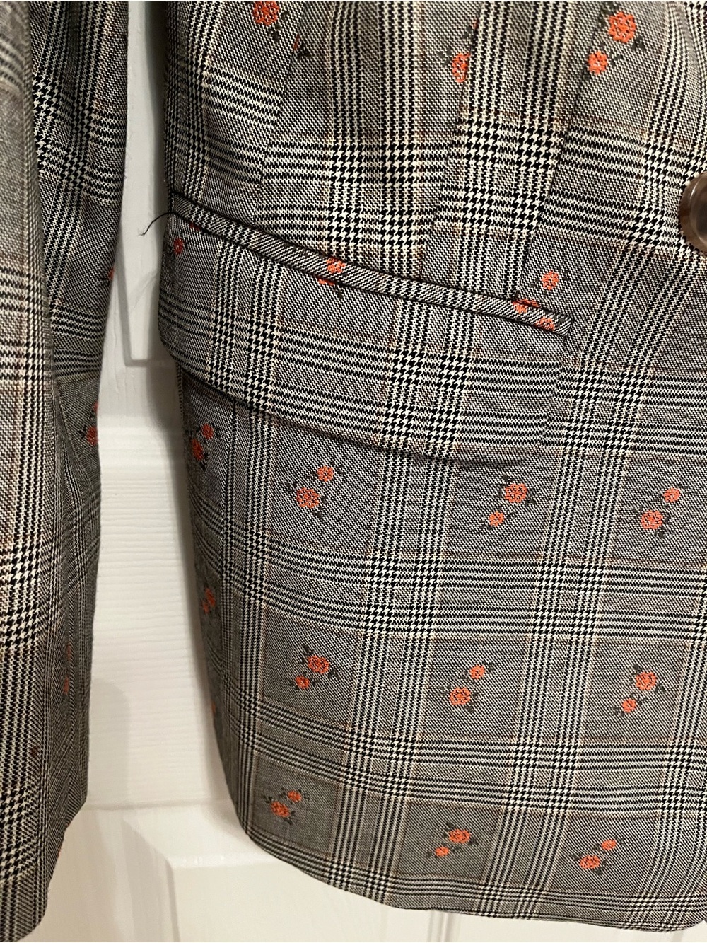 Brooks Brothers Floral Glen Plaid Double Breasted Blazer Size 8 - Picture 6 of 16